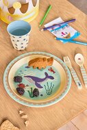 RICE Melamine Kinderlunchbord blauwe oceaanprint| Speel je Wijs