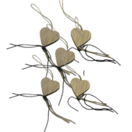 Gelukshanger - 5 Houten Hartjes | Speel je wijs