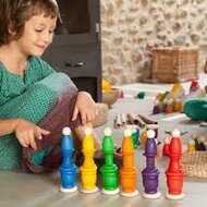 Grapat Houten Nins, Bakjes en Munten | Speel je Wijs