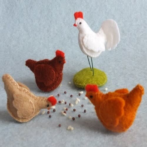 Atelier Pippilotta Drie Kippen en een Haan