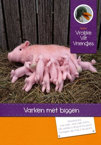 Atelier Vrolijke Viltvriendjes - Varken met biggen