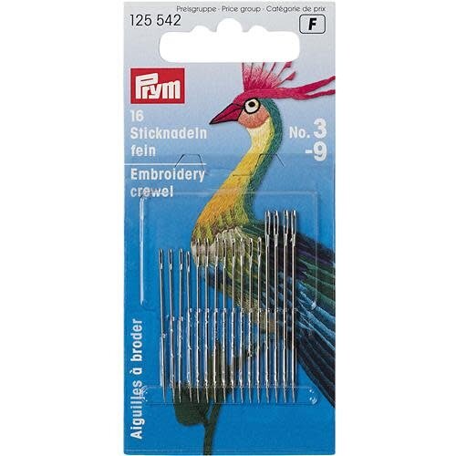 Prym Crewelnaalden fijn staal Nr.3-9
