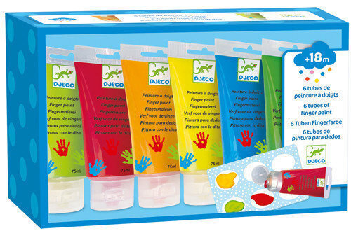 Djeco Vingerverfset van 6 tubes