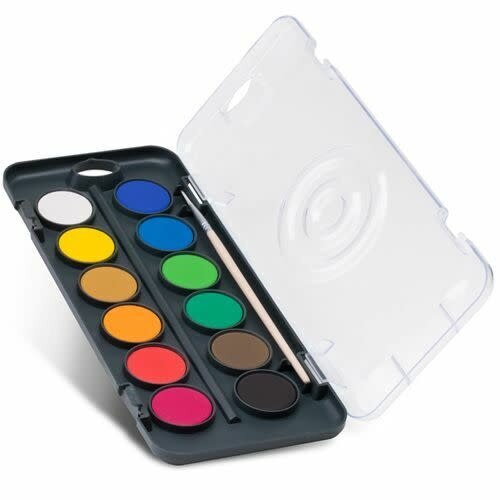 PRIMO - Aquarelverf tablet/penseel - 12 kleuren