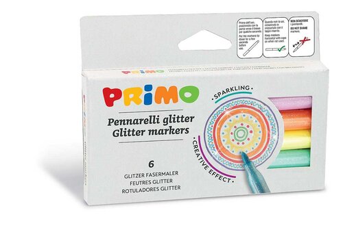 PRIMO Viltstiften glitter 6 stuks 2mm in doos