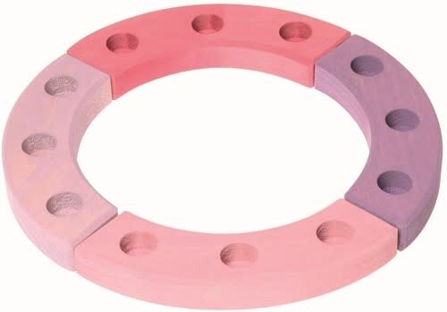 Grimm's Houten jaarring Roze/ Paars