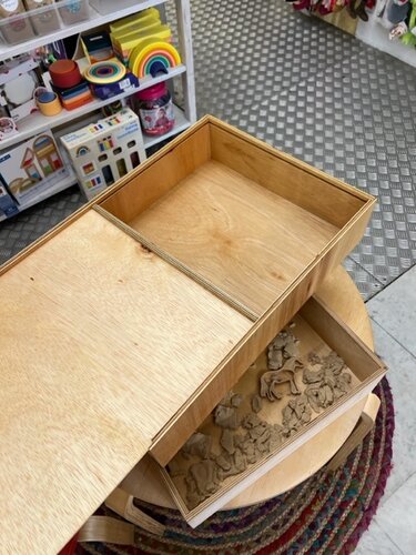 Houten Speelbak met schuifdeksel  (50x35cm)