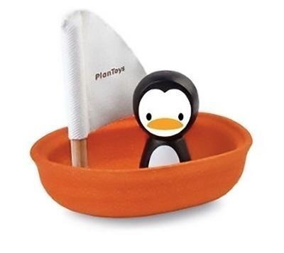 Plan Toys-Zeilboot Met Pinguin Badspeelgoed