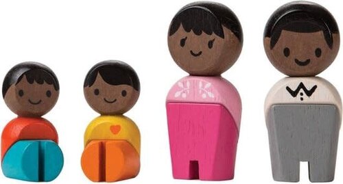 Plan Toys - Family Houten poppetjes  Donker