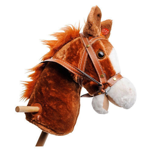 Playwood | Houten Stokpaard met Geluid ~ Bruin