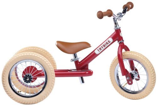 Trybike Loopfiets |  Driewieler Vintage Red (twee-in-één)