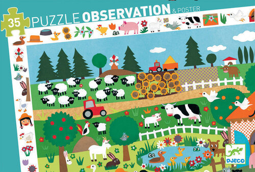 Djeco Observatie puzzel boerderij 35st. 3+