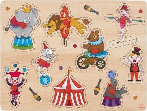 Houten Knoppenpuzzel Circus 2+