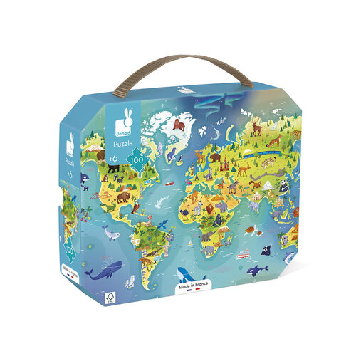 Janod Puzzel de wereld 6+