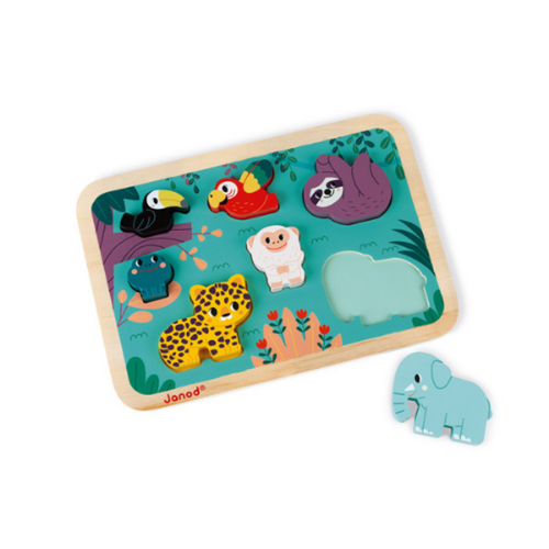Janod / WWF Puzzel  Jungle met dikke stukken  18mnd+