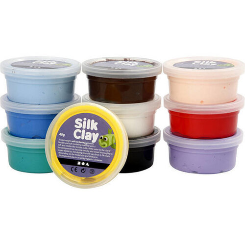 Silk clay - kleuren assorti - basic 1 - 10x40gr
