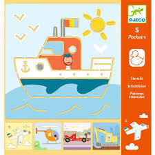 Djeco Tekensjablonen Transport & co 4-6 jaar