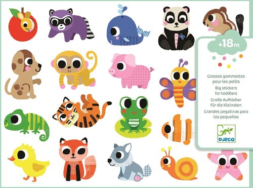 Djeco-Grote stickers voor de kleintjes, babydieren