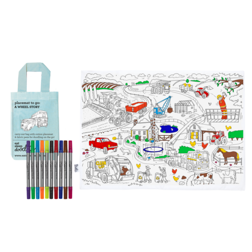 Eat Sleep Doodle Placemat To Go - Dinosaurus