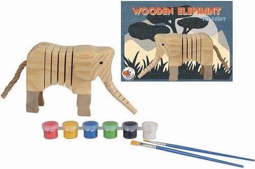 Houten olifant + verf