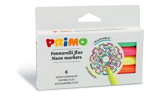 Primo 6 Viltstiften fluor 2mm in doos