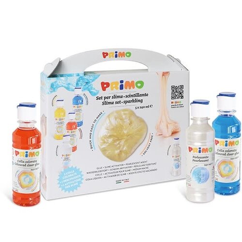 Primo Sparkling Slijm Maakset - 3 Kleuren + 1 Activator + 1 Parel