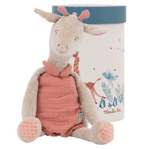 Moulin Roty Knuffel Giraf Bibiscus in geschenkdoos