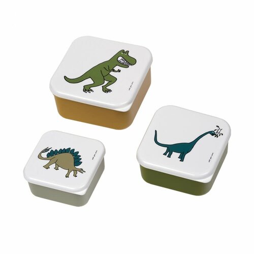 Petit Jour-Set 3 lunch box Dinosaurus 12x12x5,5