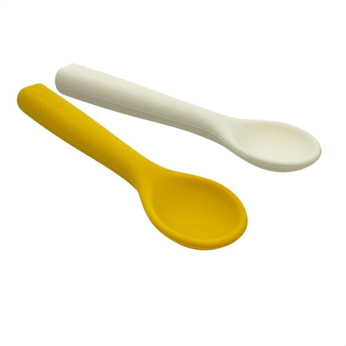 Smikkels | Siliconen Lepeltjes set van 2 | Geel-Wit