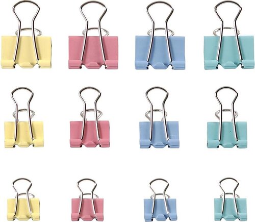 Foldback Clips 15-25mm Pastel Per Stuk