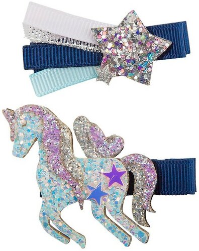 Great Pretenders Boutique Navy Unicorn of Star Haarclip