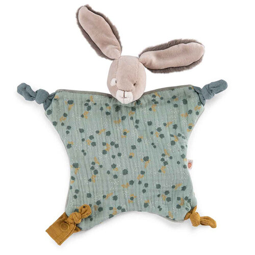 Moulin Roty Knuffeldoek Konijn Salie "Trois Petits Lapins"
