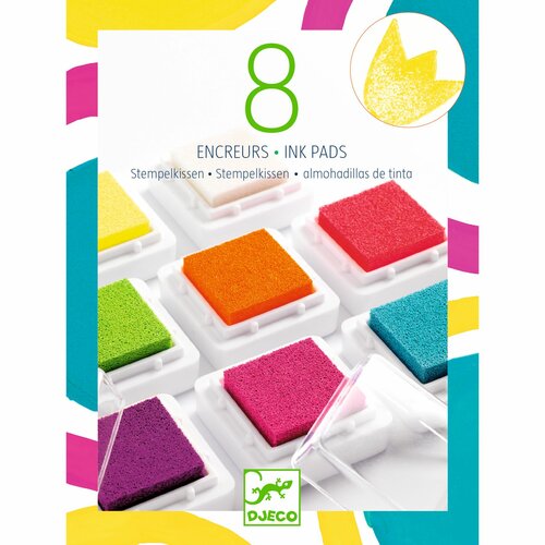 Djeco Stempelkussen Acht Fluor Kleuren