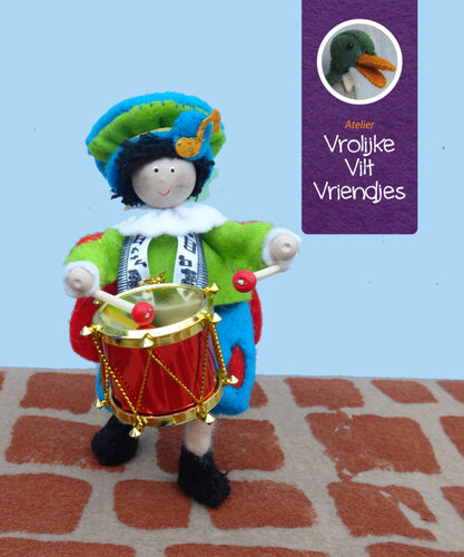 Atelier Vrolijke Viltvriendjes Muziekpiet Trommel 