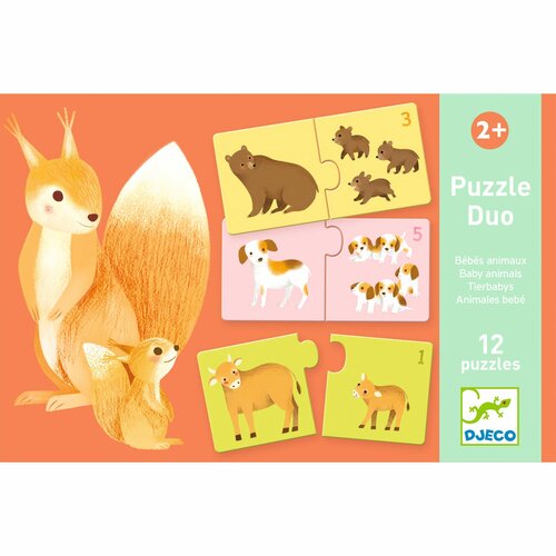 Djeco Puzzel Duo | Dieren baby's 2+