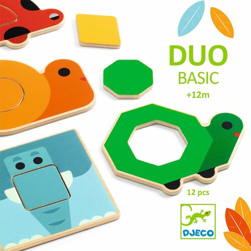 Djeco Duo Basic | Houten puzzel 12mnd