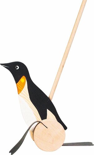 Goki Houten Duwfiguur - Pinguin