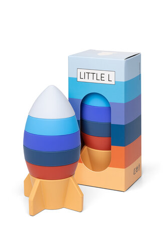 Little L–Stapeltoren Raket |Blauw en Oranje