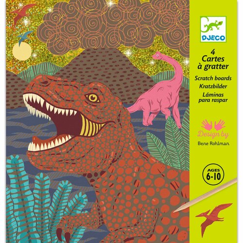 Djeco Kraskaarten | Dinosauriërs 6-10jr