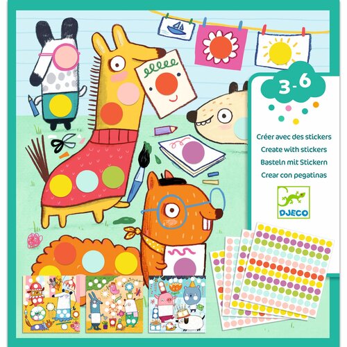 Djeco Creatief met Stickers Dieren 3-6 jaar