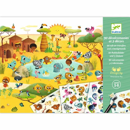 Djeco Krasplaatjes Savanne - Woestijn en Noordpool 5-8 jaar