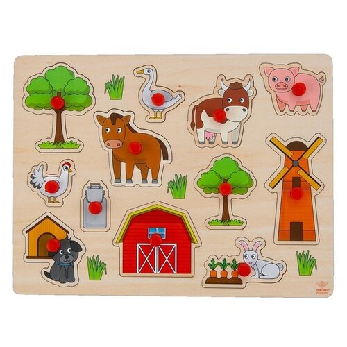 Engelhart Houten Knoppenpuzzel Boerderij Klein 2+