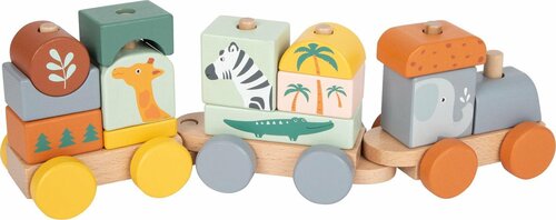 Small Foot Safari | Houten Blokkentrein 12m+