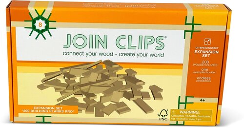 JOIN CLIPS Uitbreidingsset 200 Houten Bouwplankjes Pro