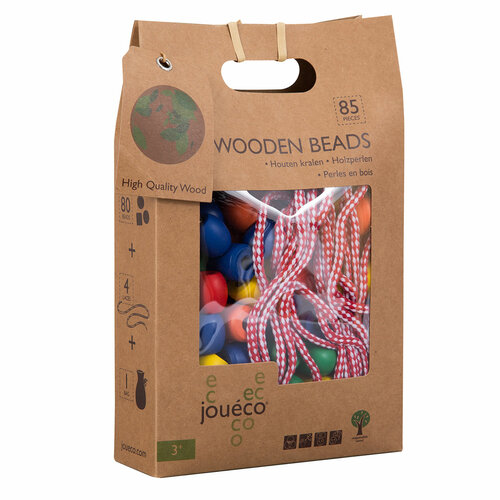 Joueco Houten Rijgkralen 3+ 80 stuks