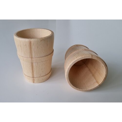 Houten beker met 2 ringen - Ø 53mm - 72mm hoog
