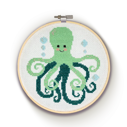 CKC Groene Octopus Kruissteek Borduurpakket