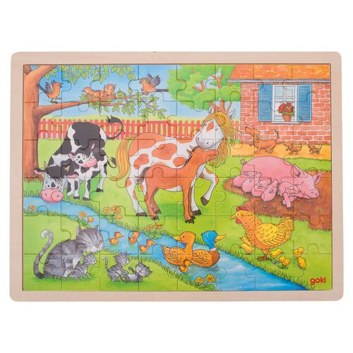 Goki Houten Legpuzzel - Op de Boerderij 48 stukjes