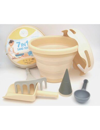 7-in-1 zandspeelgoed beige | Compactoys