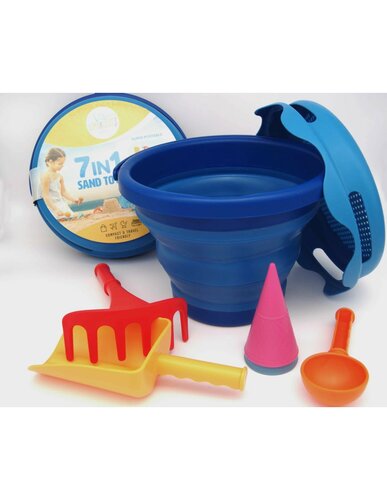 7-in-1 zandspeelgoed blauw | Compactoys